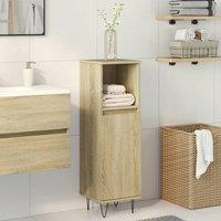 Berkfield Home Practical Bathroom Cabinet Sonoma Oak 30x30x100 cm Engineered Wood in Light Brown | Size: 30 x 30 x 100 cm