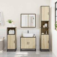 Berkfield Home Durable Bathroom Cabinet Sonoma Oak 35x37.5x100 cm Engineered Wood in Light Oak