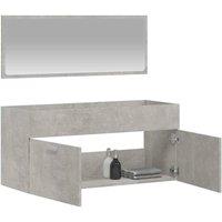 Berkfield Home Durable Bathroom Cabinet with Mirror Concrete Grey Engineered Wood