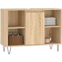 Berkfield Home Durable Bathroom Cabinet Sonoma Oak 80x33x60 cm Engineered Wood in Light Tan | Size: 80 x 33 x 60 cm
