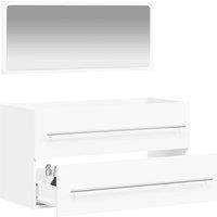 Berkfield Home Durable Bathroom Cabinet with Mirror White Engineered Wood