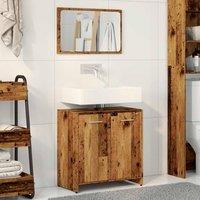 Berkfield Home Durable Bathroom Cabinet with Mirror Old Wood Engineered Wood in Brown