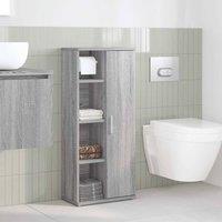 Berkfield Home Durable Bathroom Cabinet with Roll Holder Grey Sonoma 39x22x90 cm | Size: 39 x 22 x 90 cm