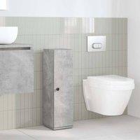 Berkfield Home Durable Bathroom Cabinet with Roll Holder Concrete Grey 20.5x22x72 cm