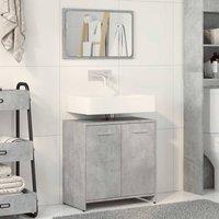 Berkfield Home Durable Bathroom Cabinet with Mirror Concrete Grey Engineered Wood