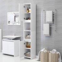 Berkfield Home Sturdy Bathroom Cabinet White 30x30x183.5 cm Engineered Wood