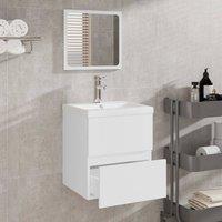 Berkfield Home Premium Bathroom Cabinet with Mirror White Engineered Wood