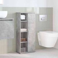 Berkfield Home Durable Bathroom Cabinet with Roll Holder Concrete Grey 39x22x90 cm | Size: 39 x 22 x 90 cm