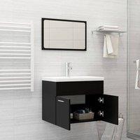 Berkfield Home Elegant Bathroom Furniture Set Black Engineered Wood
