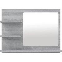 Berkfield Home Practical Bathroom Mirror Grey Sonoma 60x10.5x45 cm Engineered Wood