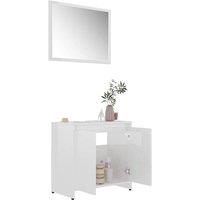 Berkfield Home Durable Bathroom Furniture Set High Gloss White Engineered Wood
