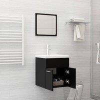 Berkfield Home Elegant Bathroom Furniture Set Black Engineered Wood