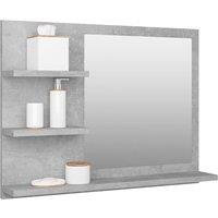 Berkfield Home Durable Bathroom Mirror Concrete Grey 60x10.5x45 cm Engineered Wood