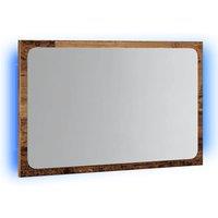 Berkfield Home Durable Bathroom Mirror with LED Light Old Wood 60x8.5x38 cm in Brown