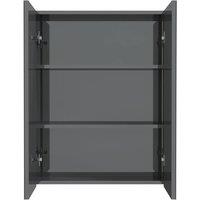 Berkfield Home Durable Bathroom Mirror Cabinet 60x15x75 cm MDF Shining Grey | Size: 60 x 15 x 75 cm