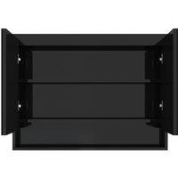 Berkfield Home Durable Bathroom Mirror Cabinet 80x15x60 cm MDF Shining Black | Size: 80 x 15 x 60 cm