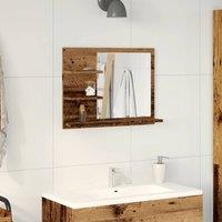 Berkfield Home Durable Bathroom Mirror Cabinet Old Wood 60x10.5x45 cm in Brown