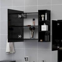 Berkfield Home Durable Bathroom Mirror Cabinet Black 62.5x20.5x64 cm Engineered Wood