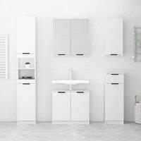 Berkfield Home Durable Bathroom Cabinet White 32x34x188.5 cm Engineered Wood