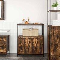 Berkfield Home Durable Bathroom Cabinet with Shelves Smoked Oak 76.5x35x95 cm in Brown