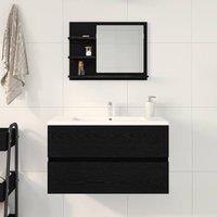 Berkfield Home Beautiful Bathroom Mirror Black Oak 60x10.5x45 cm Engineered Wood