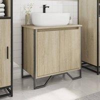Berkfield Home Modern Bathroom Sink Cabinet Sonoma Oak 60x35x60 cm Engineered Wood | Size: 60 x 35 x 60 cm