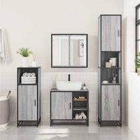 Berkfield Home Elegant Bathroom Sink Cabinet Grey Sonoma 65x33x60 cm Engineered Wood | Size: 65 x 33 x 60 cm