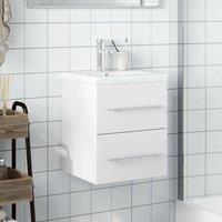 Berkfield Home Elegant Bathroom Sink Cabinet with Built-in Basin White