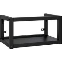 Berkfield Home Elegant Bathroom Washbasin Frame with Built-in Basin Black Iron