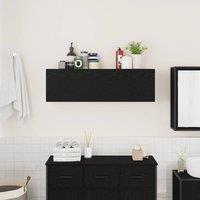 Berkfield Home Decorative Bathroom Wall Cabinet Black 100x25x30 cm Engineered Wood | Size: 100 x 25 x 30 cm