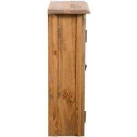 Berkfield Home Durable Bathroom Wall Cabinet Solid Pinewood 42x23x70 cm in Brown | Size: 42 x 23 x 70 cm
