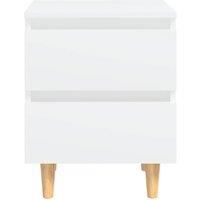 Berkfield Home Sturdy Bed Cabinet with Solid Pinewood Legs White 40x35x50 cm | Size: 40 x 35 x 50 cm