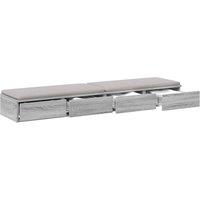 Berkfield Home Modern Bed Drawers - Grey Sonoma, 150 x 36.5 x 16.5 cm, Made of Wood | Size: 150 x 36.5 x 16.5 cm