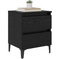 Berkfield Home Modern Bed Cabinet Black Oak 40x35x50 cm Engineered Wood | Size: 40 x 35 x 50 cm