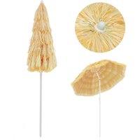 Berkfield Home Harmful Beach Umbrella Natural 180 cm Hawaii Style