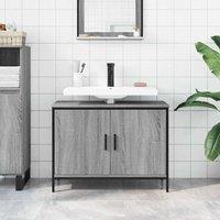 Berkfield Home Sturdy Bathroom Sink Cabinet Grey Sonoma 80x30x60 cm Engineered Wood | Size: 80 x 30 x 60 cm