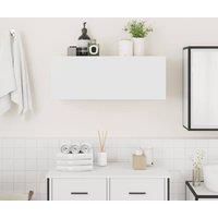 Berkfield Home Decorative Bathroom Wall Cabinet White 80x25x30 cm Engineered Wood | Size: 80 x 25 x 30 cm