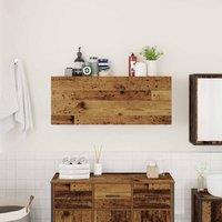 Berkfield Home Decorative Bathroom Wall Cabinet Old Wood 100x25x40 cm Engineered Wood in Brown | Size: 100 x 25 x 40 cm