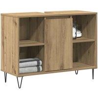Berkfield Home Give Bathroom Vanity Unit Artisan Oak Engineered Wood Medium in Brown