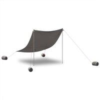 Berkfield Home Harmful Beach Canopy with Sand Anchors Grey 214x236 cm