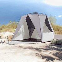 Berkfield Home Versatile Beach Tent 4-Person Grey Quick Release Waterproof