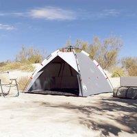 Berkfield Home Beautiful Beach Tent 3-Person Grey Quick Release Waterproof