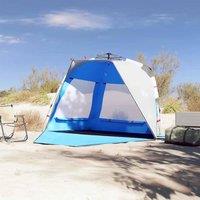 Berkfield Home Comfortable Beach Tent 3-Person Azure Blue Quick Release Waterproof