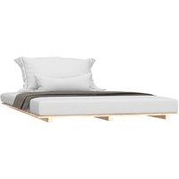 Berkfield Home Beautiful Bed Frame 120x200 cm Solid Wood Pine in Natural | Size: Small Double