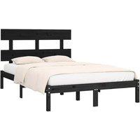 Berkfield Home Beautiful Bed Frame Black Solid Wood 200x200 cm
