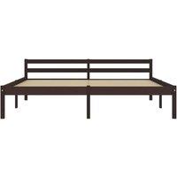 Berkfield Home Modern Bed Frame Dark Brown Solid Pine Wood 160x200 cm