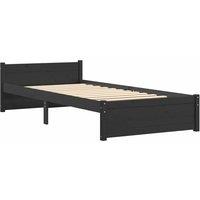 Berkfield Home Beautiful Bed Frame Black Solid Wood 90x200 cm