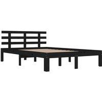 Berkfield Home Beautiful Bed Frame Black Solid Wood 200x200 cm