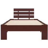 Berkfield Home Modern Bed Frame Dark Brown Solid Pine Wood 90x200 cm