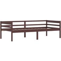Berkfield Home Comfortable Bed Frame Dark Brown Solid Pinewood 90x200 cm
